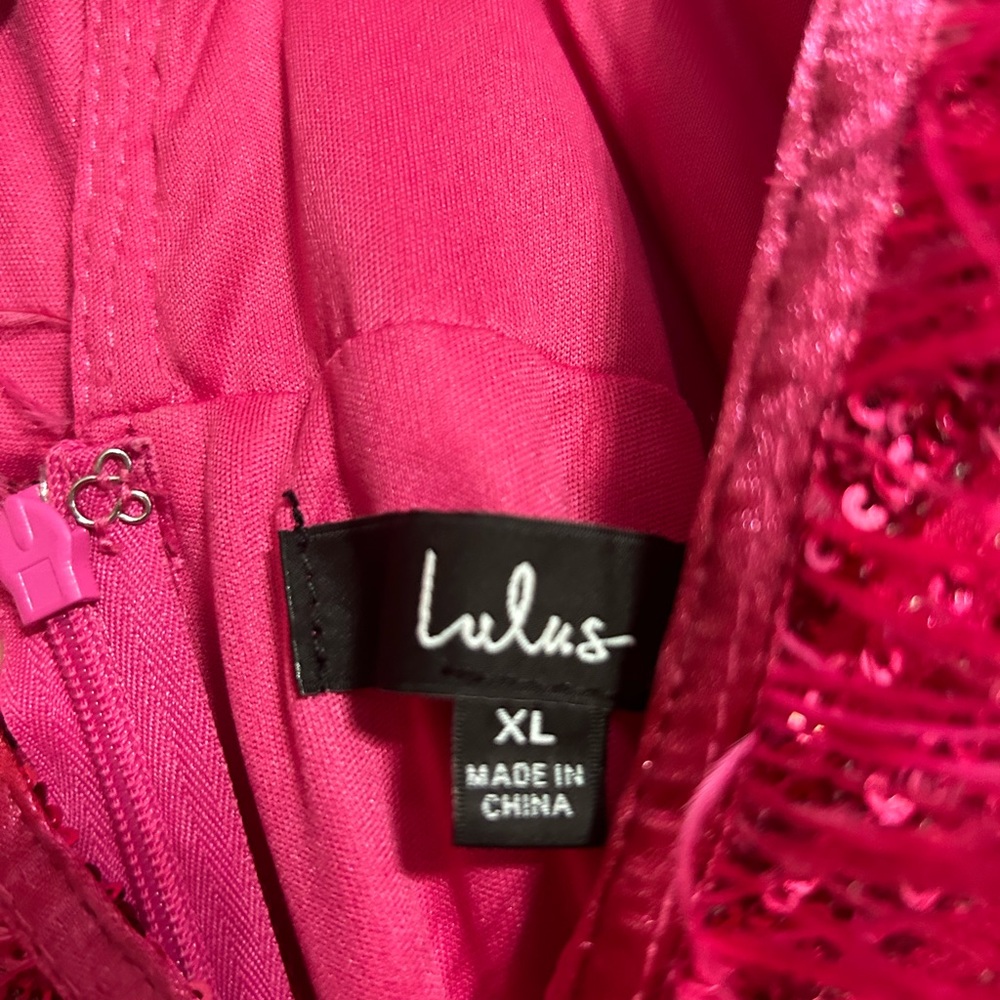 Lulu’s Fuchsia Sequin Gown, Size Xl - image 3